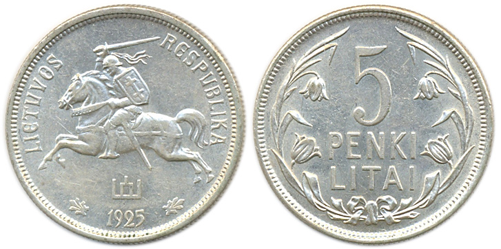 5 литас, 1925 г.